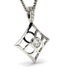 Arrow White Gold 18k Diamond Pendant