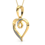 Baguette Heart Yellow Gold 18k Diamond Pendant