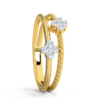 Beads Duo Clover 18k Yellow Gold Diamond Ring