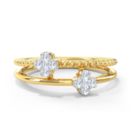 Beads Duo Clover 18k Yellow Gold Diamond Ring