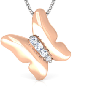 Butterfly Rose Gold 18k Diamond Pendant