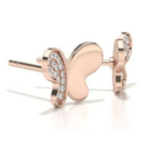 Butterfly Stud Rose Gold 18k Diamond Earring