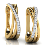 Clip Hoop 18k Yellow Gold Diamond Earring