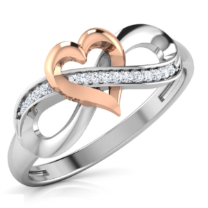 Combi Infinity-Heart Two-tone Gold 18k Diamond Ring