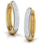 Creolla Hoop Yellow Gold Diamond Earring