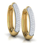 Creolla Hoop Yellow Gold Diamond Earring