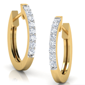 Creola Line Yellow Gold Diamond Earring
