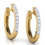 Creola Line Yellow Gold Diamond Earring