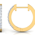 Creola Line Yellow Gold Diamond Earring