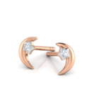 Cresent Moon18k Rose Gold Diamond Earring