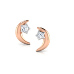 Cresent Moon18k Rose Gold Diamond Earring