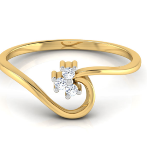 Curve Yellow Gold Diamond Ring