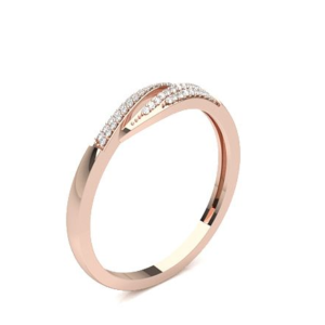 Curve Rose Gold Band Diamond Ring
