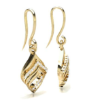 Dangling Yellow Gold 18k Diamond Earring