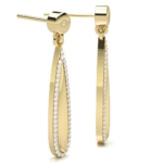 Dangling Stud Yellow Gold 18k Diamond Earring