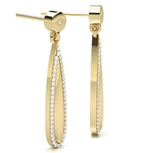 Dangling Stud Yellow Gold 18k Diamond Earring
