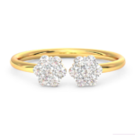 Pair Cluster 18k Yellow Gold Diamond Ring