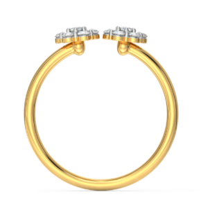 Pair Cluster 18k Yellow Gold Diamond Ring