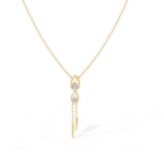 Farah Yellow Gold Necklace 18k with Continuous Diamond Pendant