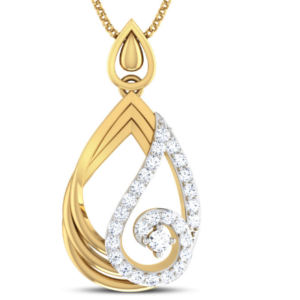 Flame Drop Yellow Gold 18k Diamond Pendant