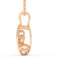 Hearty Rose Gold Necklace 18k with Diamond Pendant