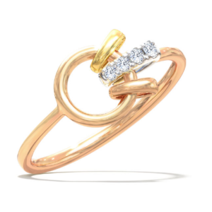 Hoop Shape 18k Rose Gold Diamond Ring