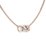 Infinity Heart Gold 18k Necklace with Continuous Diamond Pendant