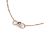 Infinity Heart Gold 18k Necklace with Continuous Diamond Pendant