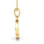 Initial in Heart Gold 18k Diamond Pendant w/chain