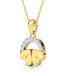 Initial in Heart Gold 18k Diamond Pendant w/chain