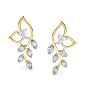 Leaf 18k Yellow Gold Diamond Earring