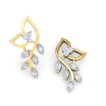 Leaf 18k Yellow Gold Diamond Earring