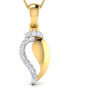Mango Type Yellow Gold 18k Diamond Pendant