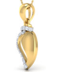 Mango Type Yellow Gold 18k Diamond Pendant