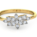 Palm 18K Yellow Gold Diamond Ring