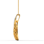 Pear Mesh Yellow Gold 18k Diamond Pendant w/chain
