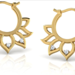Rising Sun Yellow Gold Diamond Earring