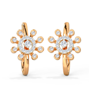 Round Stud Rose Gold Diamond Earring