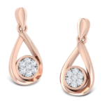 Scarlet Dangling Stud 18k Rose Gold Diamond Earring