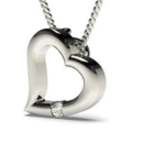 Solo Heart White Gold 18k Diamond Pendant