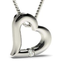 Solo Heart White Gold 18k Diamond Pendant