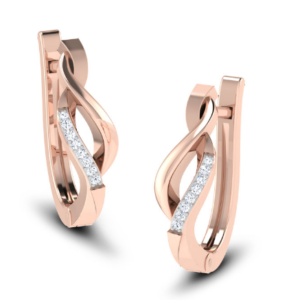 Spiral Clip Rose Gold Diamond Earring