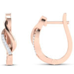 Spiral Clip Rose Gold Diamond Earring