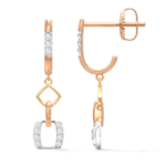 Dangling Stud 18k Tri-color Gold Diamond Earring