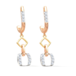 Dangling Stud 18k Tri-color Gold Diamond Earring