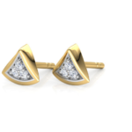 Triangle 18k Yellow Gold Diamond Stud Earring