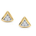 Triangle 18k Yellow Gold Diamond Stud Earring