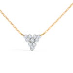 Triple Angle Yellow Gold 18k Necklace with Continuous Diamond Pendant