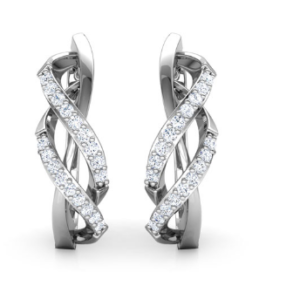 Twist Clip White Gold 18k Diamond Earring