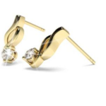 Twist Stud Yellow Gold 18k Diamond Earring
